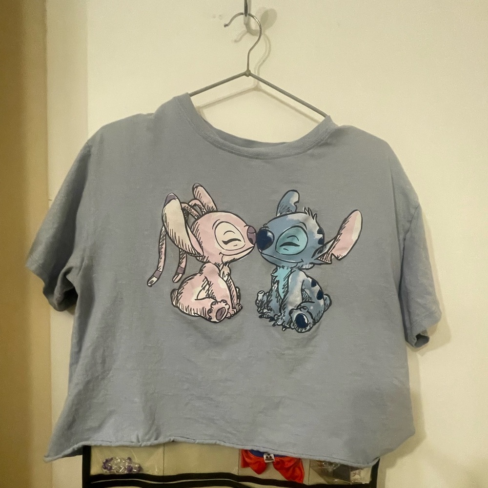Disney Stitch Character Light Blue Crop Top